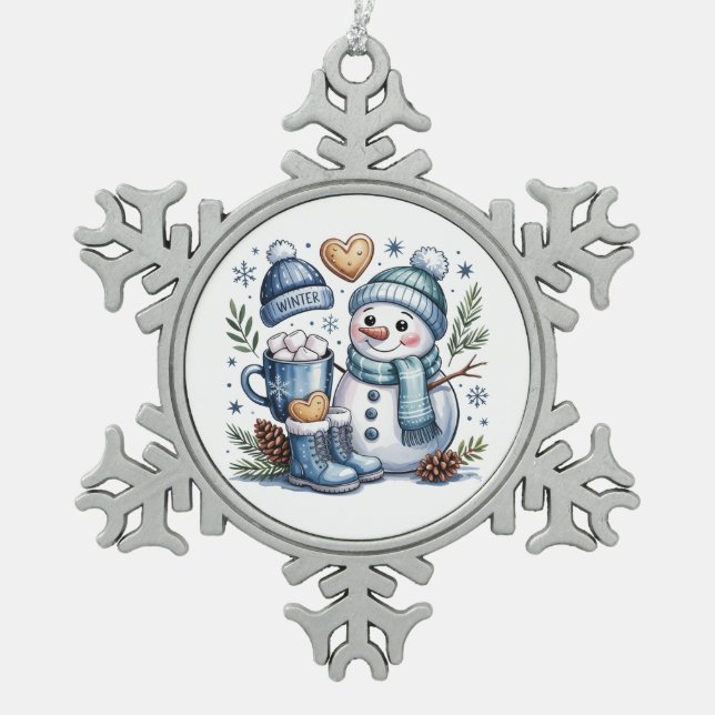 Adorno De Peltre Tipo Copo De Nieve Custom Christmas ceramic ball decoration (Anverso)
