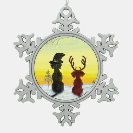 Adorno De Peltre Tipo Copo De Nieve cute christmas dog