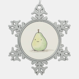 Adorno De Peltre Tipo Copo De Nieve Cute Kawaii Watercolor Pear