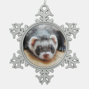 Adorno De Peltre Tipo Copo De Nieve Cute Sable Ferret