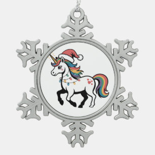 Adorno De Peltre Tipo Copo De Nieve Cute Unicorn Deer Reno Ciervo Luces Divertidas De