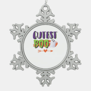 Adorno De Peltre Tipo Copo De Nieve Cutest Boo Halloween Funny Casual