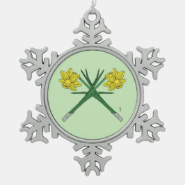 Adorno De Peltre Tipo Copo De Nieve Daffodils Crossed