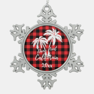 Adorno De Peltre Tipo Copo De Nieve Dana Point California Beach Palm Tree Red Plage