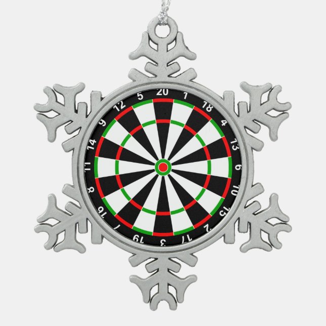 Adorno De Peltre Tipo Copo De Nieve Dartboard (Anverso)