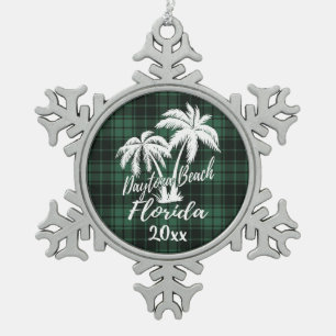 Adorno De Peltre Tipo Copo De Nieve Daytona Beach Florida Palm Green Plaid