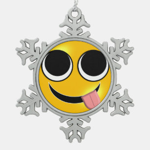 Adorno De Peltre Tipo Copo De Nieve De la lengua emoji hacia fuera