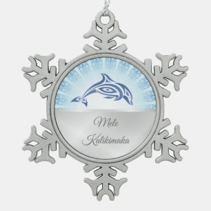 Adorno De Peltre Tipo Copo De Nieve Delfín Navidad Hawaiano