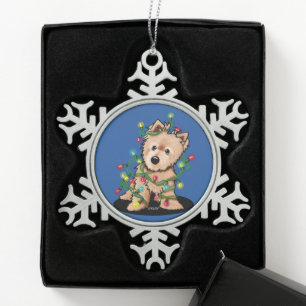 Adorno De Peltre Tipo Copo De Nieve Deliciosos Navidades Norwich Terrier
