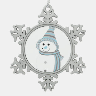 Adorno De Peltre Tipo Copo De Nieve Demiboy Orgullo Snowman Snowman blanco gris azul