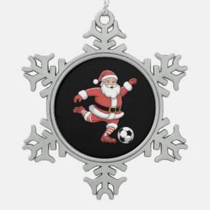 Adorno De Peltre Tipo Copo De Nieve Deportes de Navidades de fútbol de Santa Juega