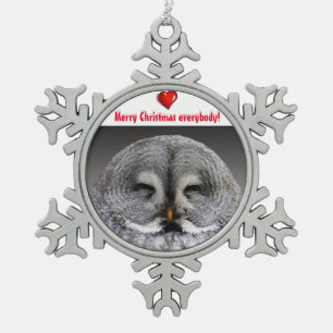 Adorno De Peltre Tipo Copo De Nieve Deseos felices del búho