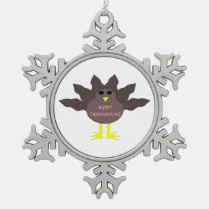 Adorno De Peltre Tipo Copo De Nieve Día de Acción de Gracias desplumó el ornamento de 