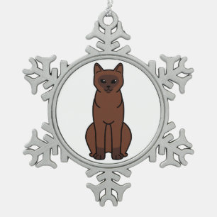 Adorno De Peltre Tipo Copo De Nieve Dibujo animado del gato birmano