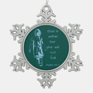 Adorno De Peltre Tipo Copo De Nieve Dios está con ella, ella no fallará en la cita de 