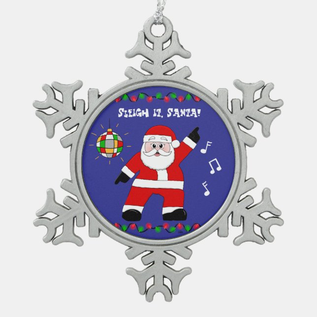 Adorno De Peltre Tipo Copo De Nieve Disco Santa (Anverso)