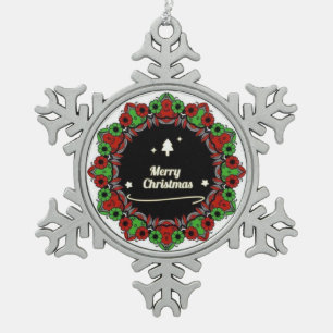 Adorno De Peltre Tipo Copo De Nieve diseños de mandalas de Feliz Navidad