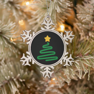 Adorno De Peltre Tipo Copo De Nieve Divertido árbol de Navidad