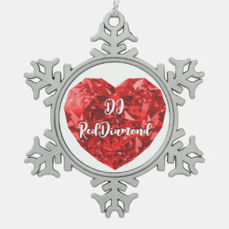 Adorno De Peltre Tipo Copo De Nieve DJ RedDiamond Snowflake Framed Ornament