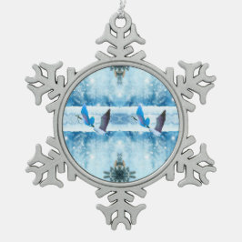 Adorno De Peltre Tipo Copo De Nieve Dos Navidades azules adorno geese