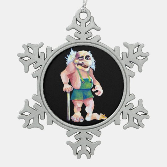 Adorno De Peltre Tipo Copo De Nieve Duende de mirada divertido escandinavo del ogro