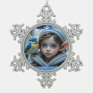 Adorno De Peltre Tipo Copo De Nieve Duende de Navidad