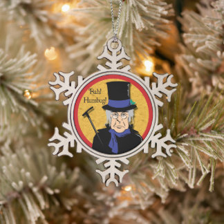 Adorno De Peltre Tipo Copo De Nieve ¡Ebenezer Scrooge Bah! ¡Humbug!