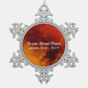 Adorno De Peltre Tipo Copo De Nieve Eclipse de luna Super Sangre 2019