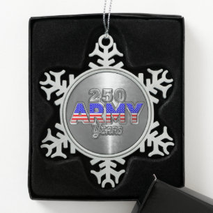 ADORNO DE PELTRE TIPO COPO DE NIEVE EJÉRCITO 250 AÑOS