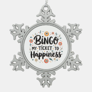 Adorno De Peltre Tipo Copo De Nieve El bingo es mi boleto a la felicidad Juego de bing