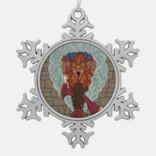 Adorno De Peltre Tipo Copo De Nieve El dragón