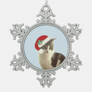 Adorno De Peltre Tipo Copo De Nieve El gato Merlin Navidades Cute