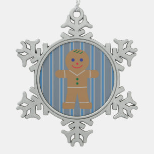 Adorno De Peltre Tipo Copo De Nieve El hombre divertido y divertido del pan de jengibr