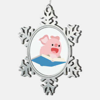 Adorno De Peltre Tipo Copo De Nieve El libro volador y el cerdo de dibujos animados Ad