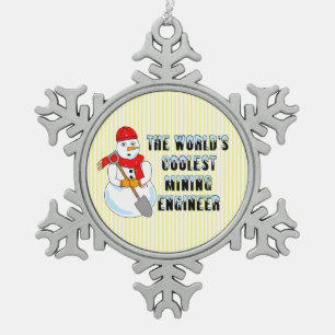 Adorno De Peltre Tipo Copo De Nieve El muñeco de nieve ingeniero minero más genial