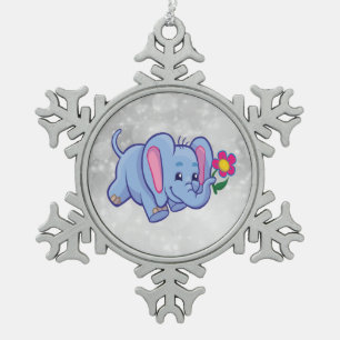 Adorno De Peltre Tipo Copo De Nieve Elefante de dibujos animados lindo