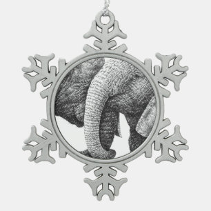 Adorno De Peltre Tipo Copo De Nieve Elefantes africanos