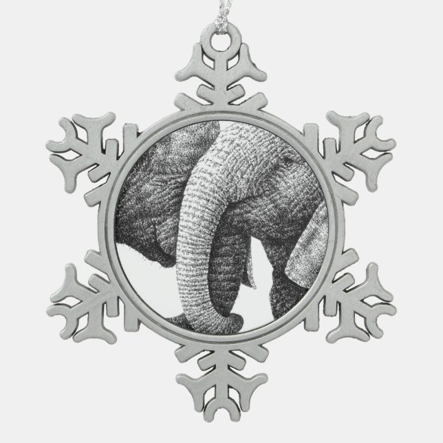 Adorno De Peltre Tipo Copo De Nieve Elefantes africanos (Anverso)