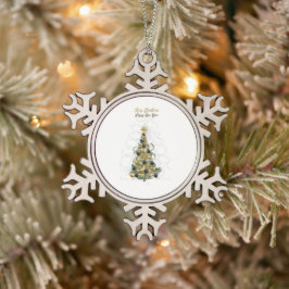 Adorno De Peltre Tipo Copo De Nieve Elegant Gold Christmas tree snow flakes ornament