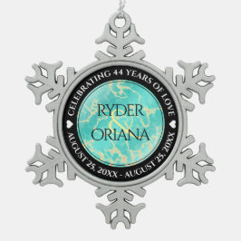 Adorno De Peltre Tipo Copo De Nieve Elegante 11.º 44° Aniversario Boda Turquesa