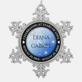 Adorno De Peltre Tipo Copo De Nieve Elegante 67º Aniversario del Boda de Star Sapphire