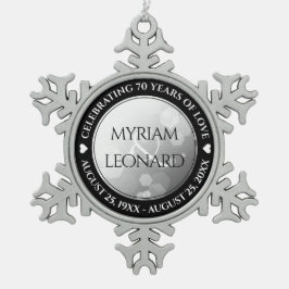 Adorno De Peltre Tipo Copo De Nieve Elegante 70° Aniversario del Boda Platino