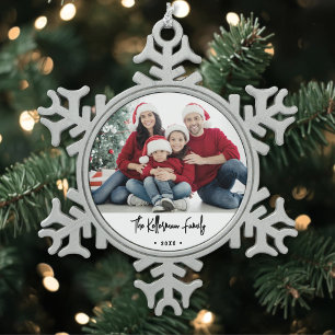 Adorno De Peltre Tipo Copo De Nieve Elegante foto de familia con letra script