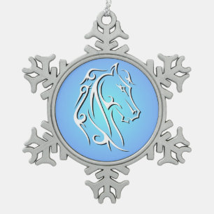 Adorno De Peltre Tipo Copo De Nieve Elegante Ornamento de Cabeza de Caballo