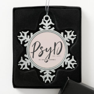 Adorno De Peltre Tipo Copo De Nieve Elegante Personalizado PsyD Doctor en Psicología
