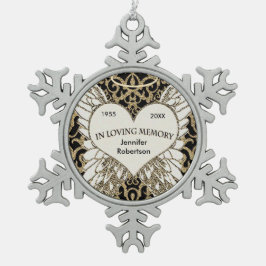 Adorno De Peltre Tipo Copo De Nieve En el ornamento cariñoso de la memoria