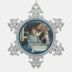 Adorno De Peltre Tipo Copo De Nieve En el restaurante Mouquins NY - William Glackens