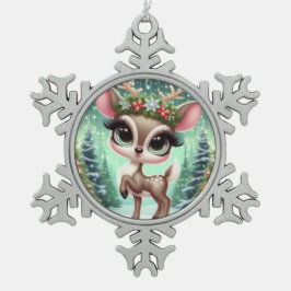 Adorno De Peltre Tipo Copo De Nieve Enchanted Forest Reindeer Princess