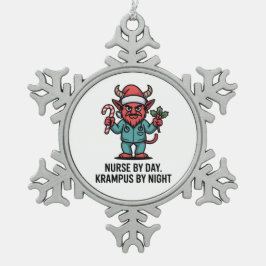 Adorno De Peltre Tipo Copo De Nieve Enfermera de día, Krampus de noche, Enfermera 