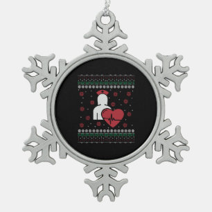 Adorno De Peltre Tipo Copo De Nieve enfermera Navidades feos Sweater Gift